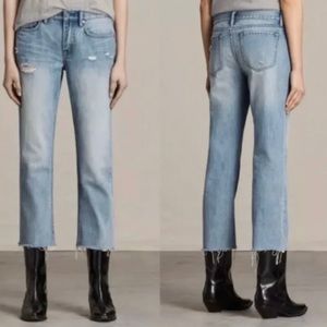 All Saints Serene Cropped Kick Flare Jeans Size 27